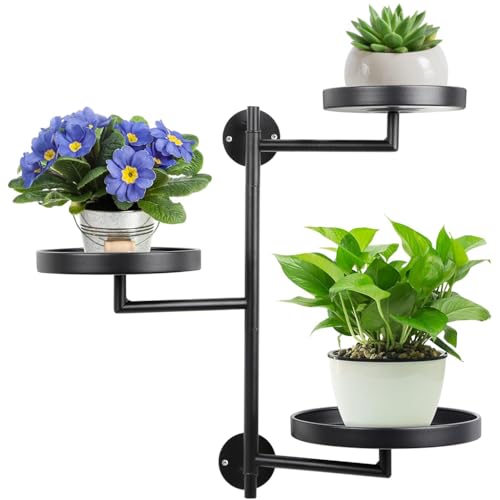HASTHIP Wall Mounting Plant Pot Shelf Triple Layer Plant Shelf Flower Pot Rotating Arm Designed Indoor Flower Pots Stand Holder Heavy Duty Metal Plant Stand HASTHIP Wall Mounting Plant Pot Shelf Triple Layer Plant Shelf Flower Pot Rotating Arm Designed Indoor Flower Pots Stand Holder Heavy Duty Metal Plant Stand